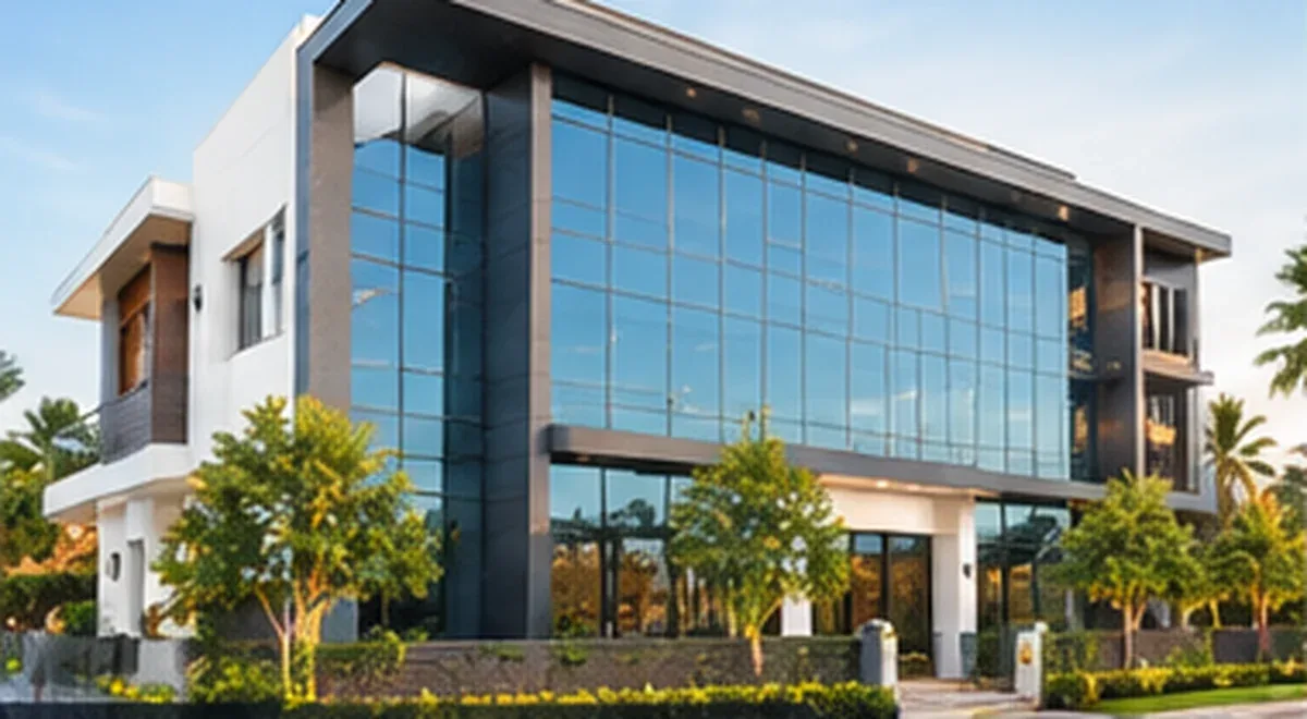 Glass-front commercial building project