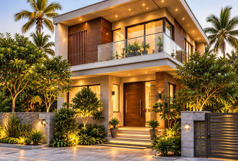 Front elevation of a modern house design
